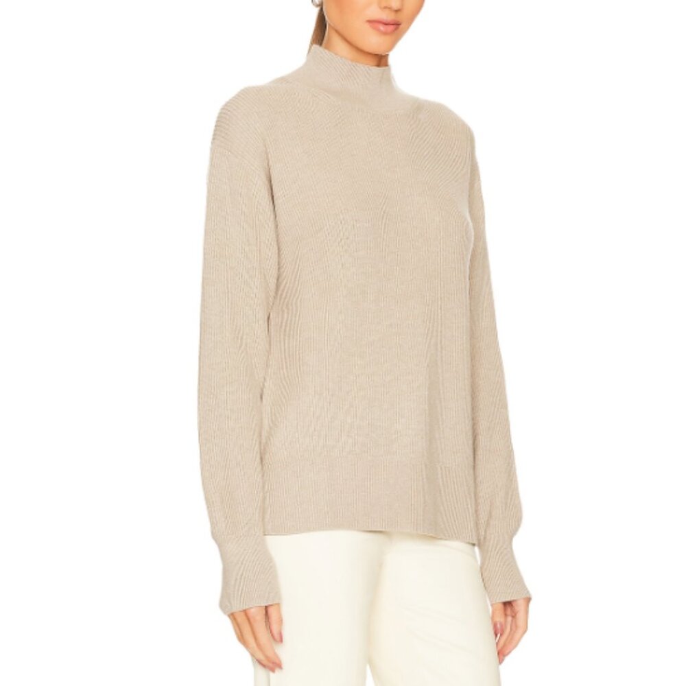White + Warren Ribbed Mock Neck Sweater